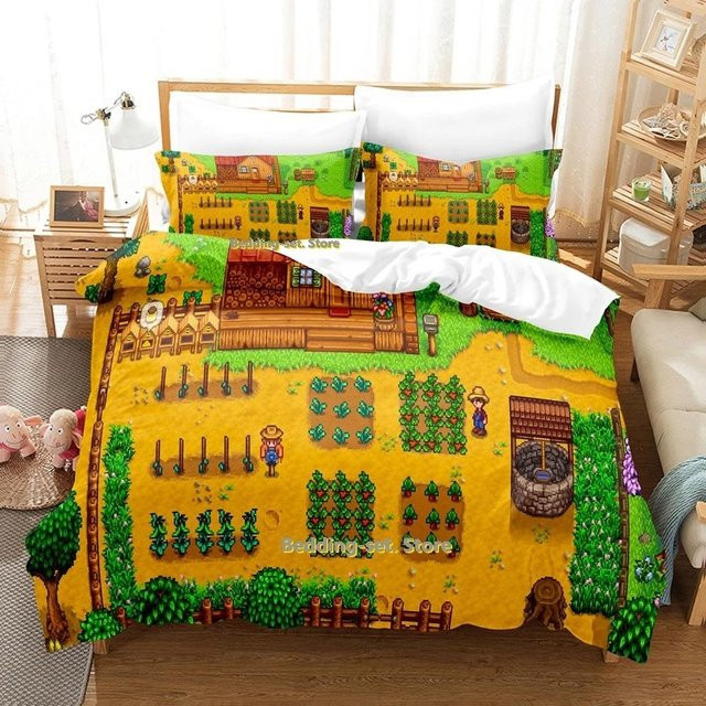 Stardew Valley Bettwäsche Set mit Duvetbezug und Kissenbezug aus Mikrofaser, Mehrfarbig, B/H: 135 x 200 cm - Bild 1