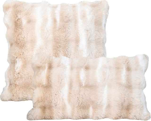 JMG Clothing Plüsch Kissenbezug Gradient Design Beige B/H: 30 x 50 cm - Bild 1