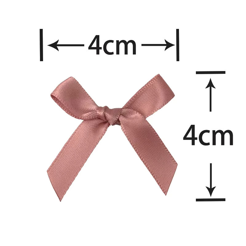 RIBBON HOUSE Satin-Schleifenblumen aus Polyester für DIY Basteldekoration, Rosa und Weiß, B/H: 4 x 4 cm - Bild 2