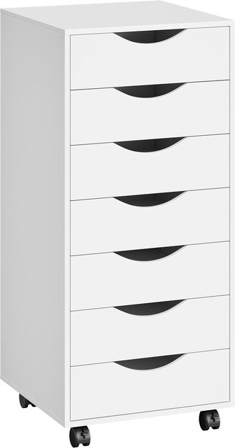 WOLTU Rollbarer Aktenschrank mit Schubladen in Weiß als moderne Schreibtischkommode und Aktenorganisator für Büro und Home Office - Bild 1