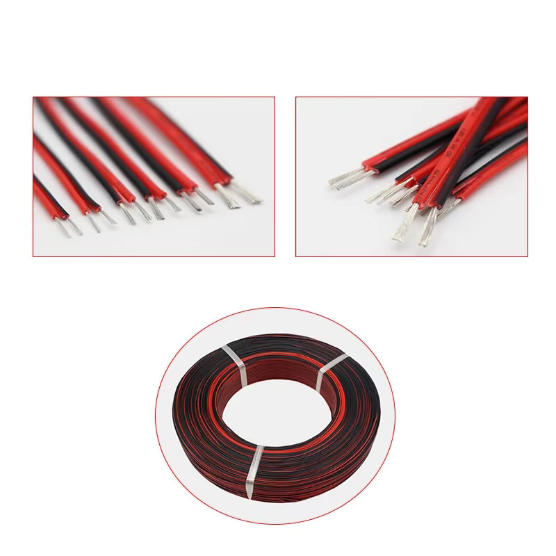 Bytebattle 2-adriges PVC-verzinntes Kupfer-Elektrokabel auf Spule, Rot-Schwarz Doppelparallel-Kabel - Bild 2