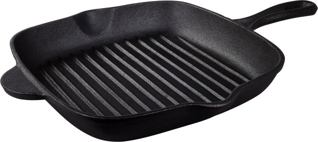 Tramontina Gusseisen Grillpfanne Black eckig, schwarz, B: 27 cm, T: 27 cm - Bild 1