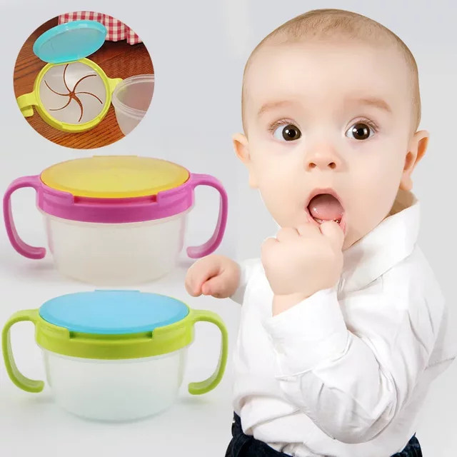 XUNYI Snack Catcher Auslaufsichere Snack Box aus Kunststoff und Glas in Mehrfarbig mit Doppelgriff für Baby und Kinder - Bild 1