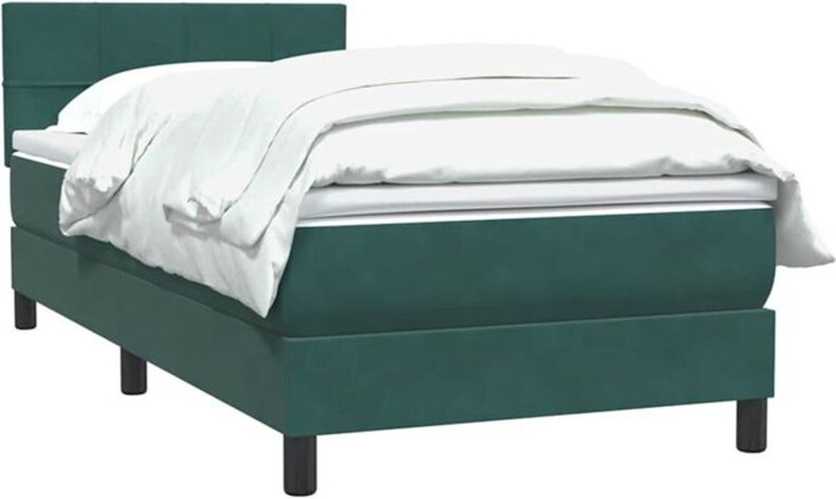 Vidaxl Boxspringbett mit Matratze in Grün aus Samt, B/T/H: 80 x 220 x 78 cm - Bild 1