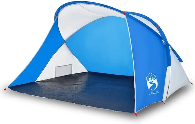 vidaXL Strandzelt für 2 Personen in Azurblau, wasserdichtes Pop-Up Zelt aus Polyester - Bild 1
