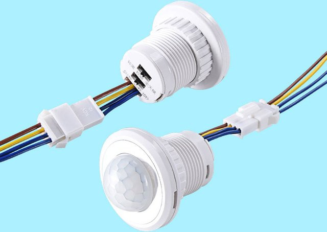 GGBEE PIR Infrarot Bewegungsmelder mit LED Lichtschalter, weiß, 85-265V, einstellbare Verzögerungszeit für zu Hause - Bild 1