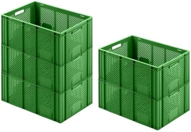 CHEFGASTRO SparSet 5 Eurobehälter Obst- und Gemüsekasten in Grün, H x B x T: 27,4 x 40 x 60 cm, 54 Liter Transportbox - Bild 1