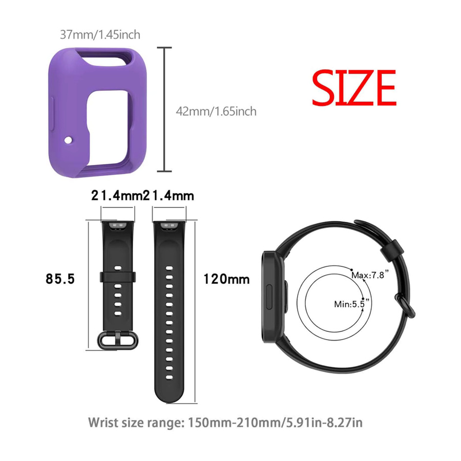 Xiaomi Uhrenarmband Silikon, Schwarz, Redmi Watch 2 Lite, Redmi Watch 2 - Bild 2