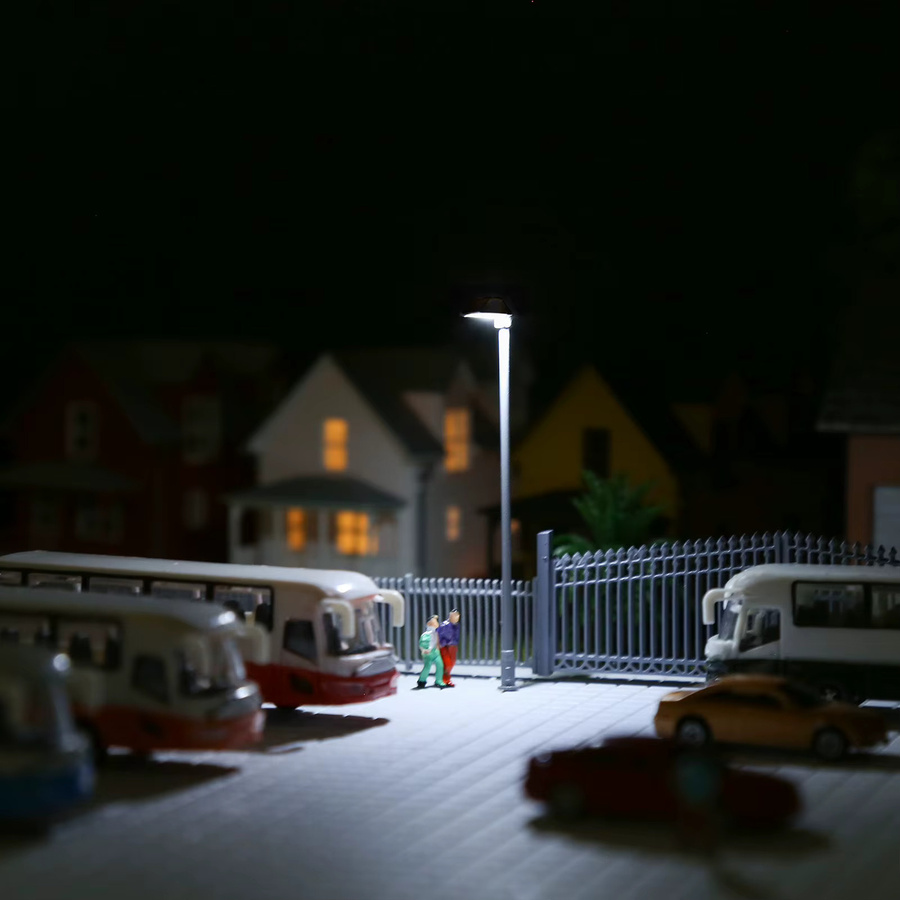 Evemodel Modell-Layout Straßenlaternen Plattform, 5-teiliges Set, Silbergrau, 1:87 (Spur H0) - Bild 3