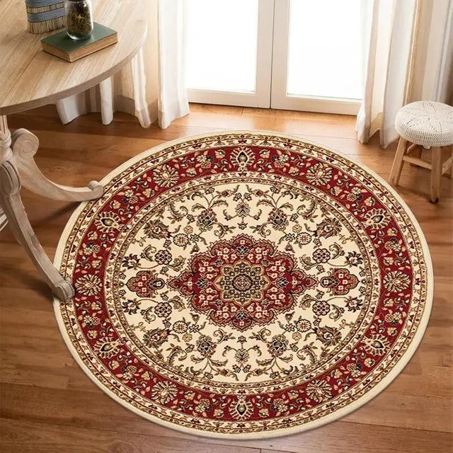 Runder Teppich WEN-july in Multicolour mit persisch böhmischem Luxusmuster, waschbar und rutschfest, Durchmesser: 100 cm - Bild 1