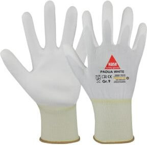 Hase Montagehandschuhe Padua Größe 10 aus Nylon in Weiß mit PU-Beschichtung - Bild 1