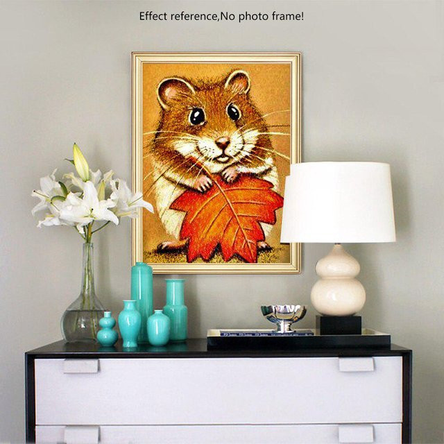 FIYO 5D-Diamantgemälde Hamster als Diamant-Stickerei mit vollen runden Bohrern, Mehrfarbig, B/H: 30 x 40 cm - Bild 1