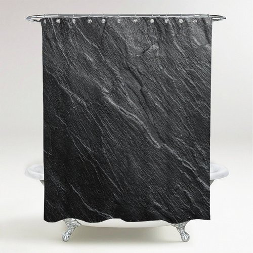 Sanilo Duschvorhang Granit in Schwarz, B: 180 cm, H: 200 cm - Bild 1