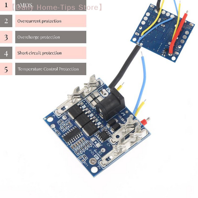 3MOS 21V 5S BMS PCB Platine mit Temperaturschutz für Lithium-Batterie Schutzschaltung in Blau - Bild 1