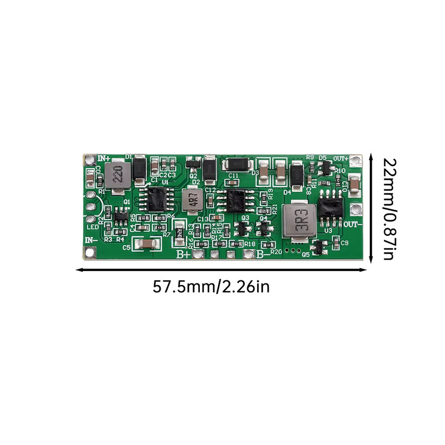 3S 12V Lithium-Batterie UPS-Modul mit Lade- und Entladefunktion sowie automatischer Umschaltung, 5 Stück, Grün - Bild 3