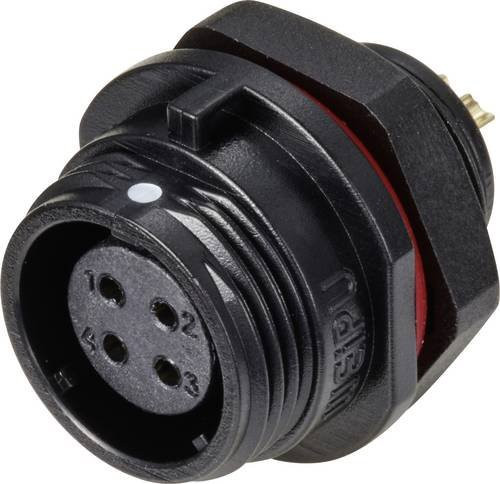 Weipu SP1312 Rundstecker Buchse SP13 Serie, 4-polig, Einbau, Schwarz - Bild 1