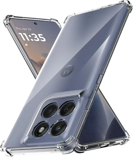 EUCAGR Airbags Buffer Vollschutz-Hülle für Motorola Edge 70, 60, 50 Fusion, 70 Pro und 70 Neo, transparent, weiche TPU-Silikon-Rückseite - Bild 1