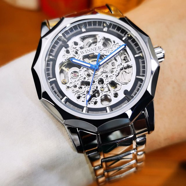 WINNER Armbanduhr, Automatik, Edelstahl, Schwarz, Herren - Bild 1