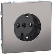 Merten Steckdose System Design Nickel MEG2301-6050 Schutzkontaktsteckdose mit Steckklemmen in Silber - Bild 1