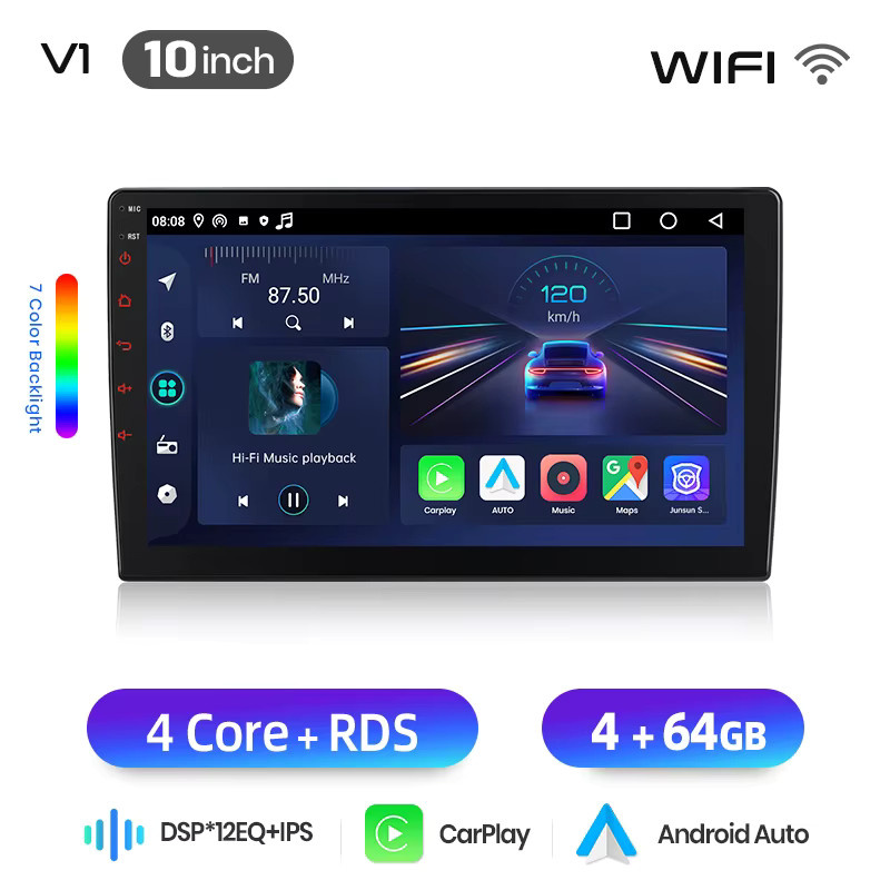 Junsun Android Auto Autoradio mit Wireless Apple CarPlay und IPS Touchscreen für Mercedes Benz Sprinter und VW Crafter, 2 Din Multimedia Stereo Videoplayer, Schwarz - Bild 5