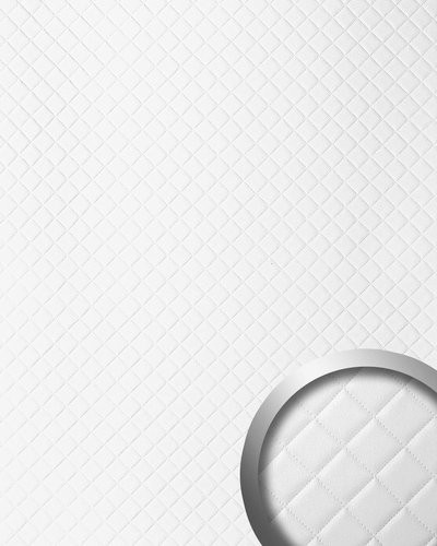 wallface Wandpaneel ROMBO 15041 in Leder-Optik Karo, Weiß Matt, B/H: 100 x 260 cm, Tiefe: 0,5 cm - Bild 1