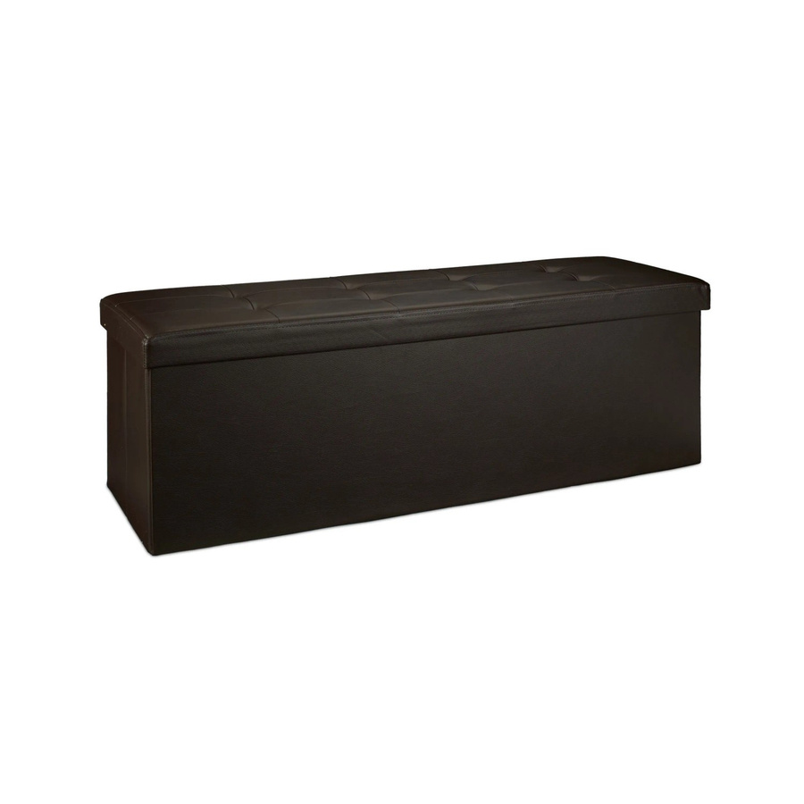 Relaxdays Sitzbank aus Kunstleder in Braun, faltbar, B/H/T: 114 x 38 x 38 cm - Bild 2