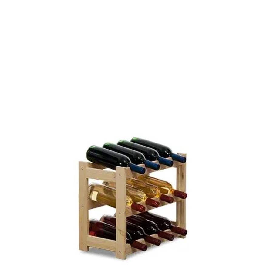 PROREGAL Pinotwine Weinregal aus massivem Kiefernholz, Natur Unbehandelt, braun, H x B x T: 38 x 43 x 25 cm, Platz für 12 Flaschen - Bild 2