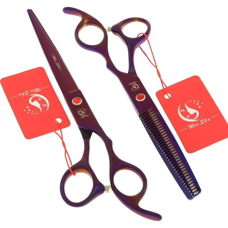 Meisha Professionelle Friseurschere aus Edelstahl mit Effilierschere für Salon und Barber, 7,0 Zoll (17,8 cm) und 6,5 Zoll (16,5 cm) - Bild 2