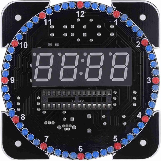 Tooarts DIY Digitale LED Temperaturuhr Kit mit WUSB Kabel und Animationen in Blau - Bild 1