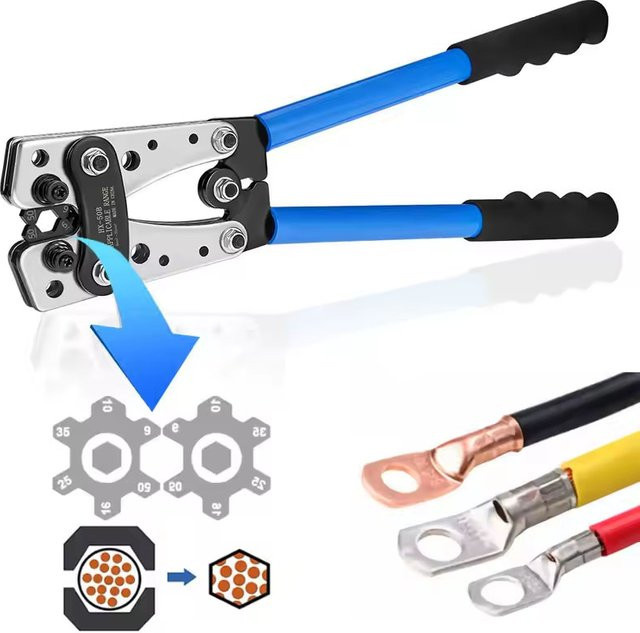 XMSJ HX-50B Sechskant-Crimpzange für Rohrklemmen 6–50 mm2/AWG 10–1/0 in Blau - Bild 1