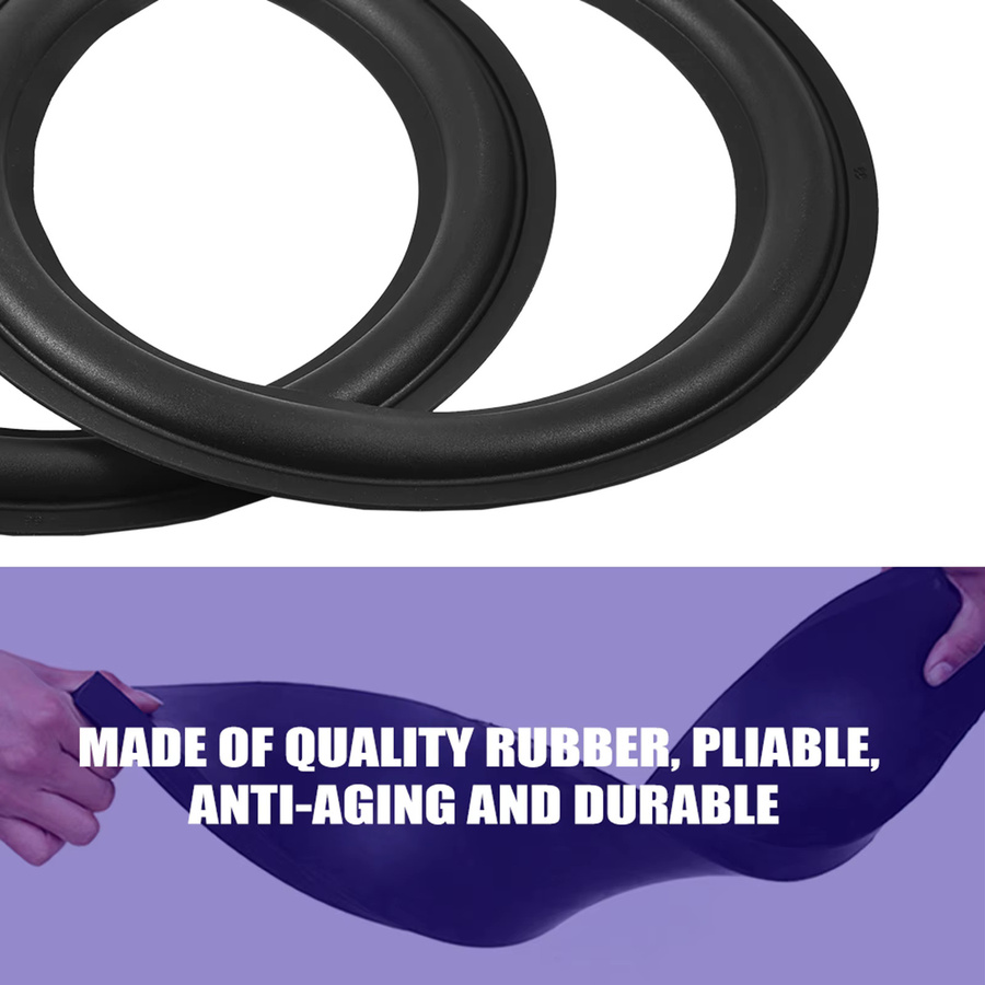 YOUTHINK 8 Zoll Lautsprecher Ersatz-Gummiring für Woofer Surround Reparatur Set, 2 Stück, Schwarz - Bild 3