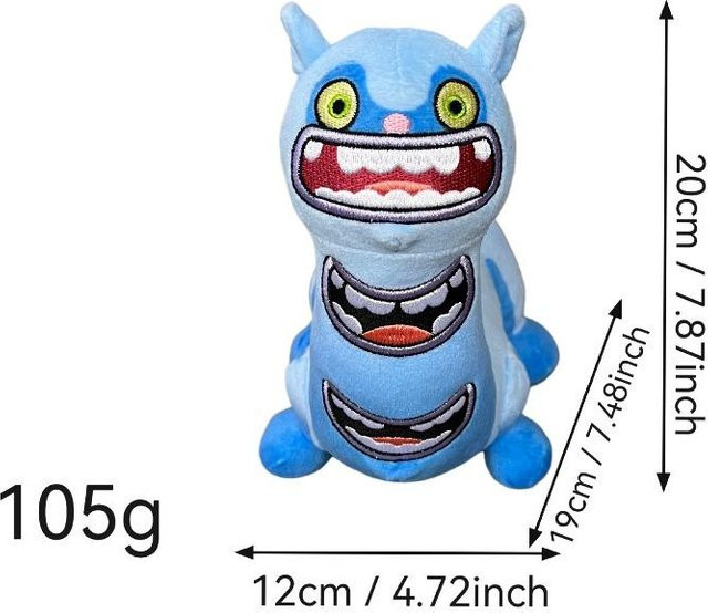 Yiran toy Neuer Vorrat Monster, Plüschtier, Fantasy, Blau, ab 18 Jahre - Bild 1