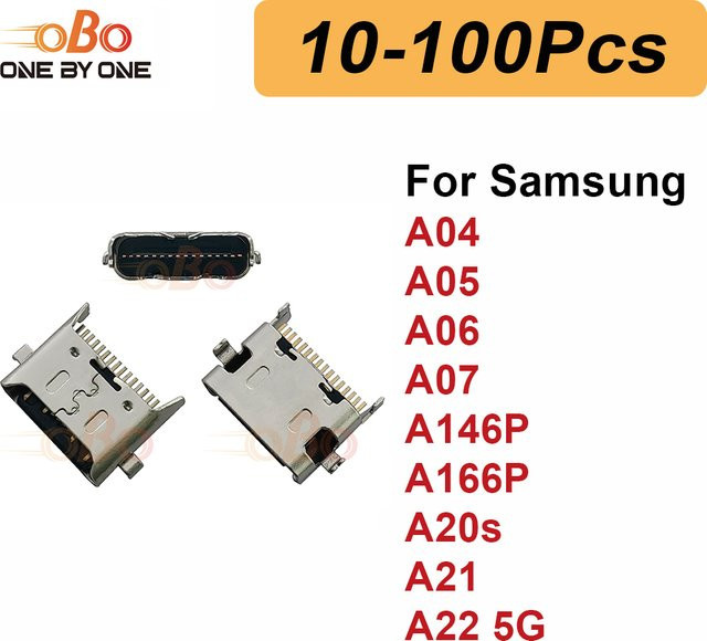 Samsung USB-C Ladeanschluss-Dock-Stecker Reparaturset in Silber für A04 A05 A06 A07 A20s A21 A146P A166P A22 5G - Bild 1