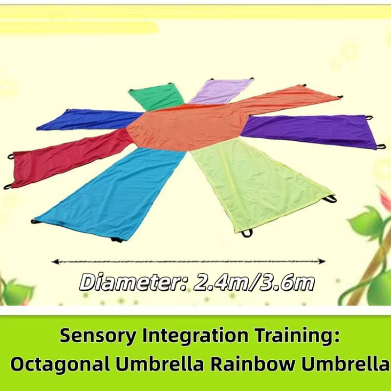 Meade Achteckiger Regenbogen-Spiel-Fallschirm, Outdoor-Sportspielzeug - Bild 2