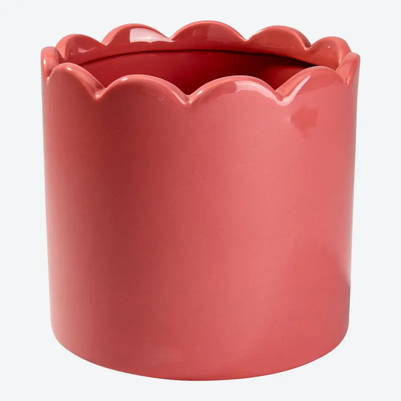 NKD Blumentopf aus Steingut in Dark Pink mit modernem Design, Durchmesser: 14 cm - Bild 2