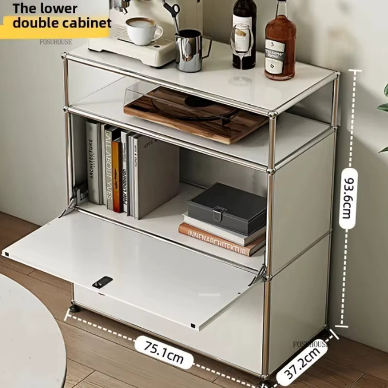 MLG Organizer-Möbel Doppelschrank-Kombination in Weiß Hochglanz für Wohnzimmer und Schlafzimmer - Bild 2