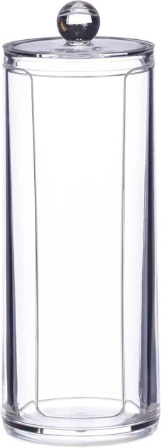 Relaxdays Wattepadspender aus Acryl in Transparent, 2er Set, B: 7,5 cm, H: 20,0 cm - Bild 1