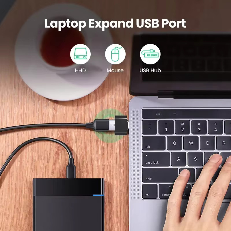 Nnbili USB-C auf USB 3.0 Adapter OTG in Schwarz für MacBook Pro, iPad Mini 6 und MacBook Air - Bild 4
