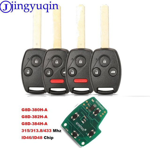 Jingyuqin Remote-Key-Platine für Honda Accord CR-V HR-V City Jazz Odyssey Shuttle Civic mit ID48/ID46 Chip (G8D-380/2/4h) - Bild 1