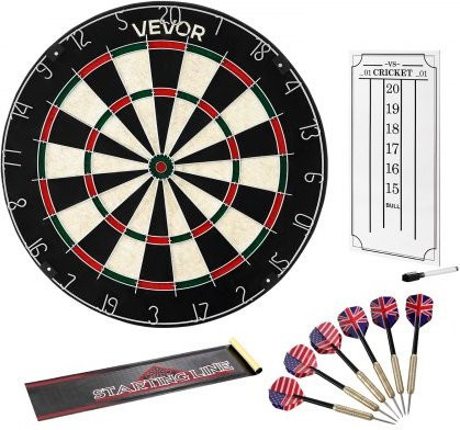 VEVOR Dartscheibe, mit 6 Dartpfeilen & Punktezähler, selbstheilendes Dartboard aus Sisalfasern, 451mm - Bild 1