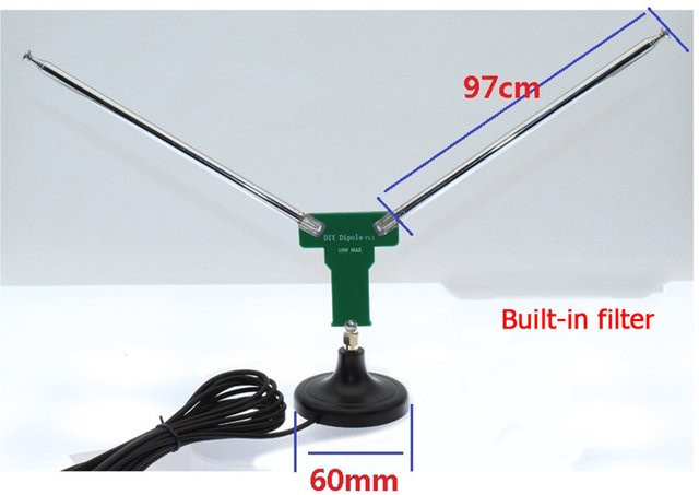 ERISU AUDIO V-Dipol-Antenne für FM-Luftfahrt und Satelliten, 415 MHz, V-Form - Bild 1