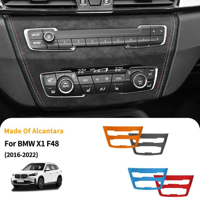 Alcantara CD-Panel Zierleisten Aufkleber für BMW X1 F48 (2016-2022) als Kratzschutz und Tuning-Zubehör für die Innenausstattung - Bild 1