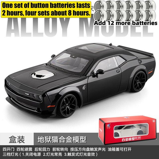 Linyi toy car Dodge Challenger Srt Hellcat Modellauto, 1:18, mit Sound und Licht, ab 14 Jahren - Bild 1