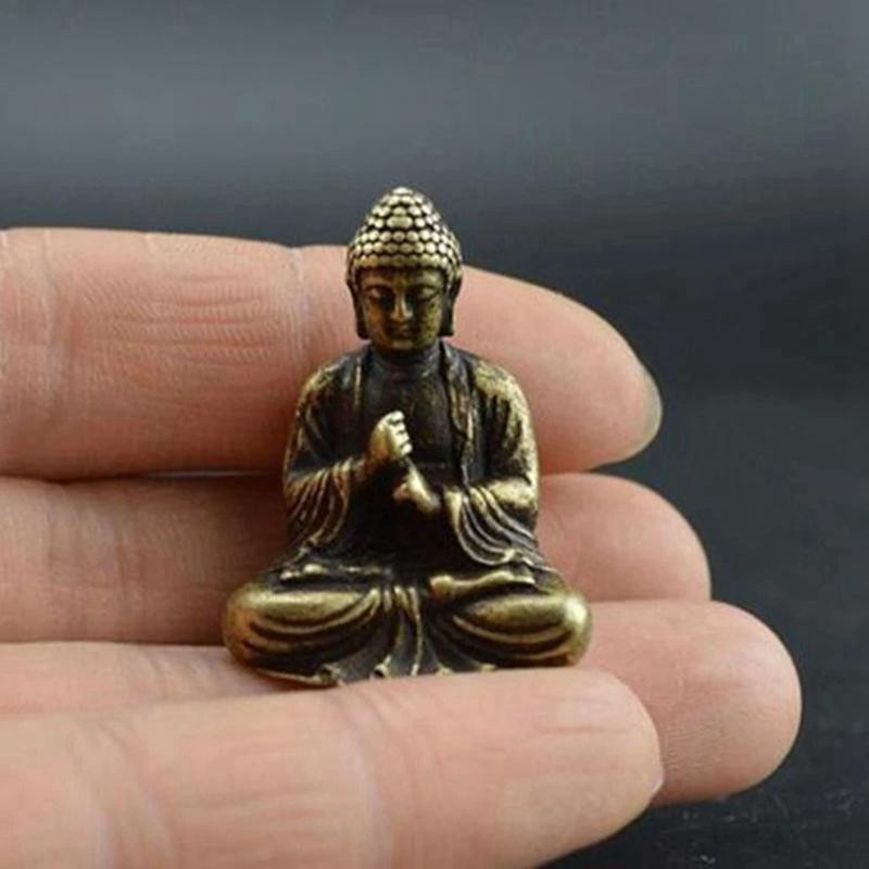 Mini Buddha Statue aus reinem Kupfer in Gold von Yiran Furniture - Bild 2