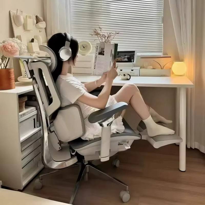 Hbada X7 Ergonomischer Smart-Bürostuhl in Grau mit vollautomatischer Taillenstütze, verstellbarer Kopfstütze und 720 Grad drehbaren Armlehnen - Bild 2
