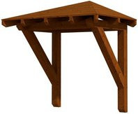 Skan Holz Haustür-Vordach Wesel 1 aus nordischer Fichte, Farbe Nussbaum braun, B/T: 188 x 126 cm - Bild 1