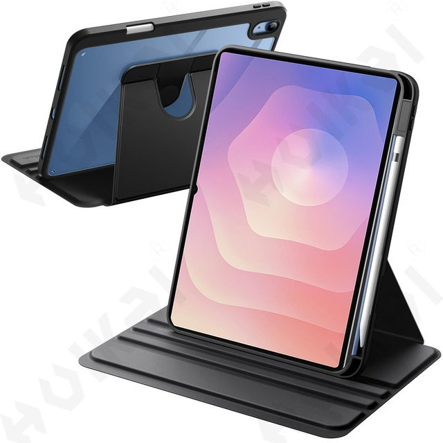 Drehbare Schutzhülle für Samsung Galaxy Tab S11 S10 Lite FE Plus Ultra A11 mit Stifthalter und Standfunktion in Grau oder Schwarz - Bild 1
