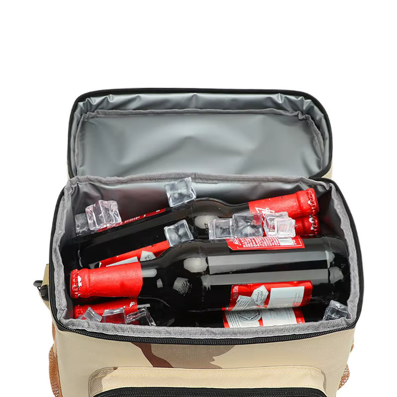 XIAOJIE Tragbare taktische Thermobox Lunchtasche in Sand und Multicolour mit verstellbarem Schultergurt und Isolierung - Bild 2