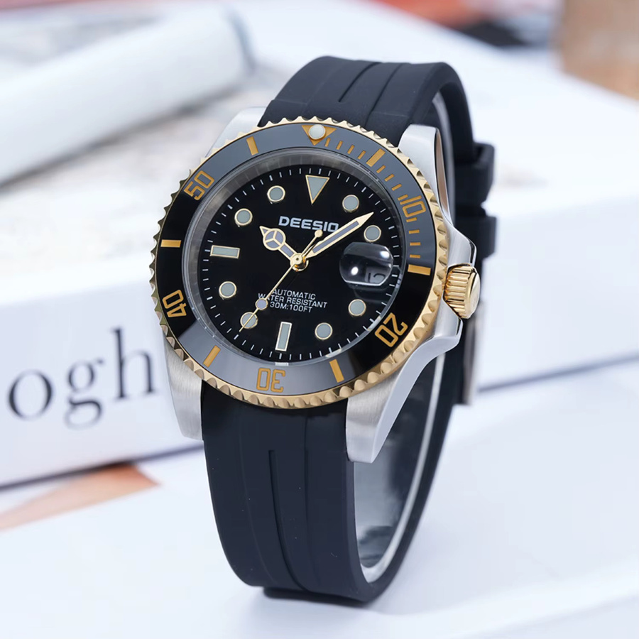 Deesio Armbanduhr, Automatik, Edelstahl, Schwarz, Herren - Bild 2