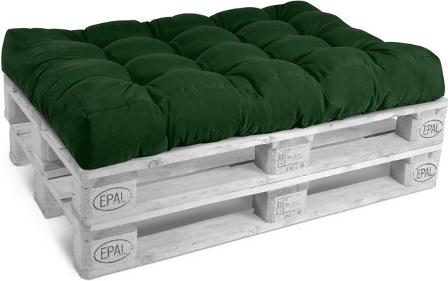 Beautissu ECO Style Palettenkissen Sitz Dunkelgrün B: 120 cm, T: 80 cm, H: 15 cm - Bild 1